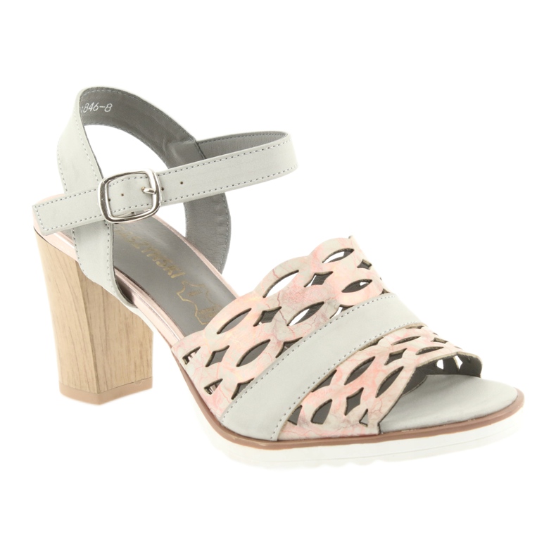 M.Daszyński Daszyński Openwork Sandals på Gray/Pink Post 1846 grå 1