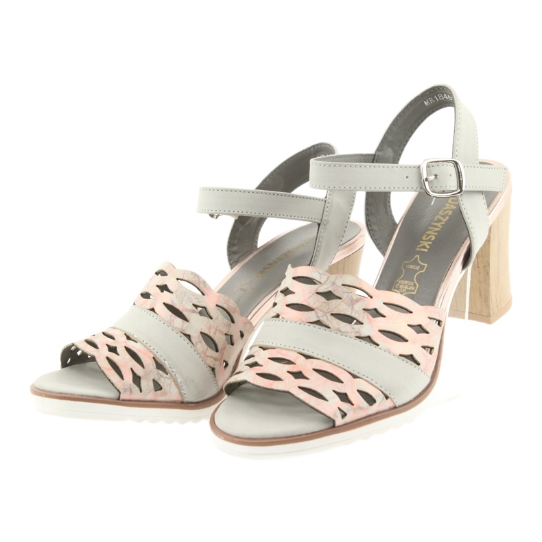 M.Daszyński Daszyński Openwork Sandals på Gray/Pink Post 1846 grå 3