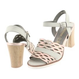 M.Daszyński Daszyński Openwork Sandals på Gray/Pink Post 1846 grå 4