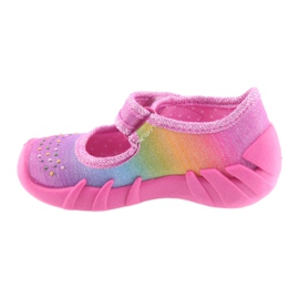 Befado rainbow barntofflor 109P183 rosa med zirkoner 2