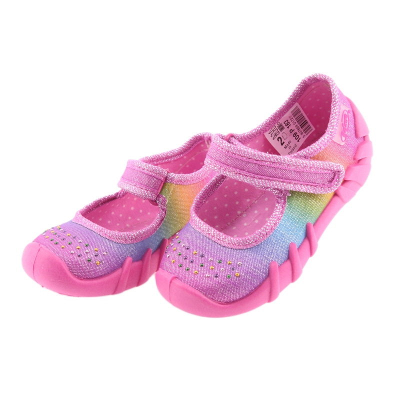 Befado rainbow barntofflor 109P183 rosa med zirkoner 3
