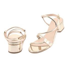 Edeo 3386 sandaler med klackar i guld gyllene 4