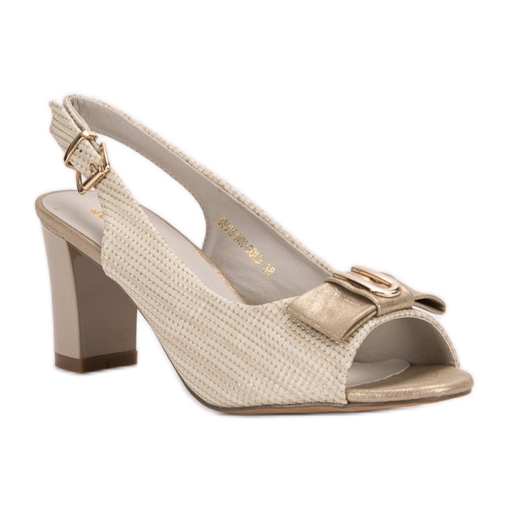 SHELOVET Eleganta sandaler med rosett gul 2