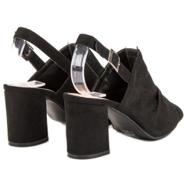 Sixth Sense Openwork sandaler på en bar svart 1