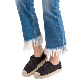 Ideal Shoes Snörad Espadrilles svart 2