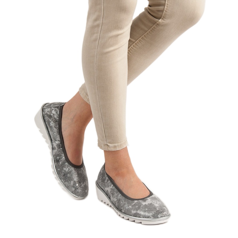 Filippo Ljusgrå ballettskor i läder 1