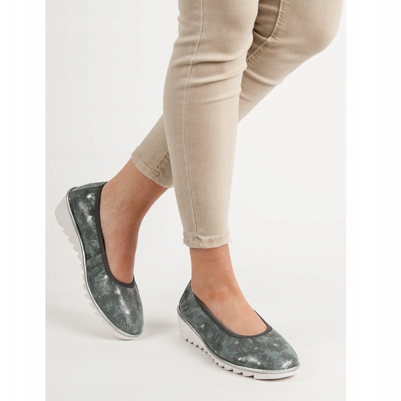 Filippo Mörkgrå ballettskor i läder 2