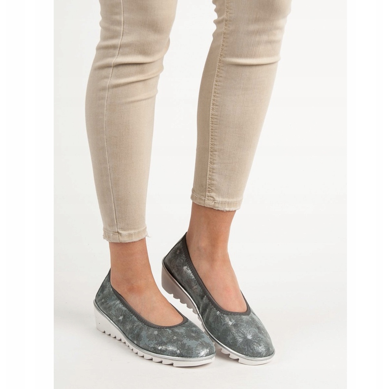 Filippo Mörkgrå ballettskor i läder 1