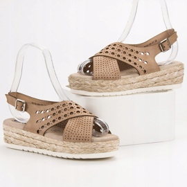 SHELOVET Espadrilles sandaler brun 1