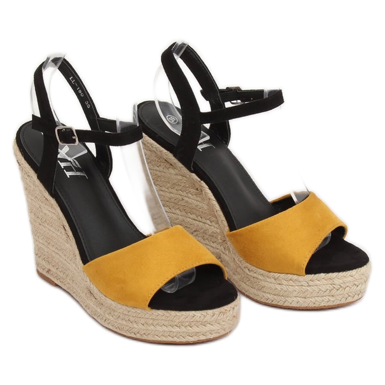 Gula Espadriller på kilar, gul LL-190 Gul 1