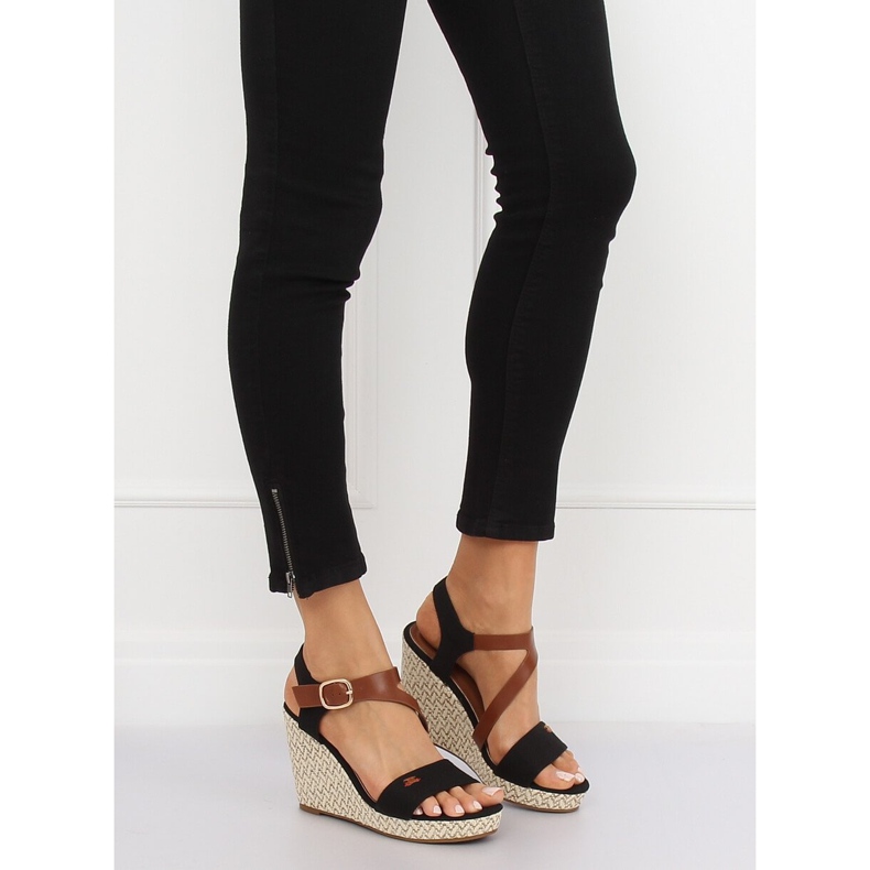 Svarta BL-360 Svarta kile sandaler 2