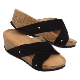 Svarta G1560 Svarta kil tofflor 2