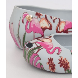 Meliski med grå flamingos CK85 Grå violett mångfärgad 1