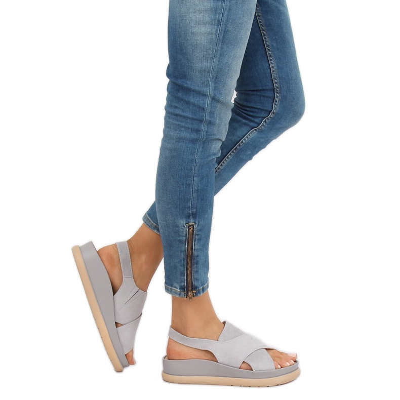 Grå damsandaler G-202 Grå 1