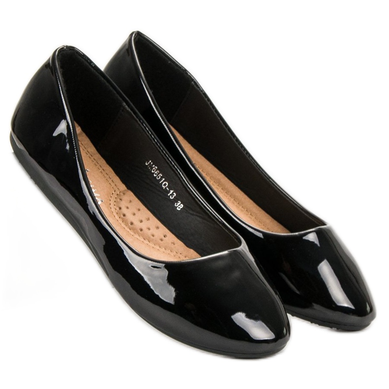 GUAPISSIMA Lackerade ballerinor svart 2