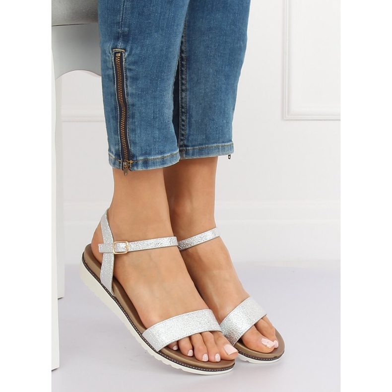 Silver damsandaler S18-33 Silver grå 1