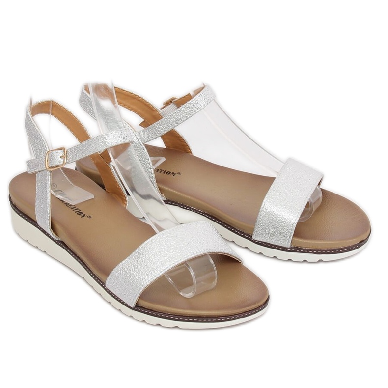 Silver damsandaler S18-33 Silver grå 2