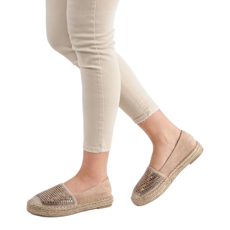 Espadriller med Cubic Zirconia Vices brun 1