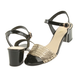 Espinto Svart / guld sandaler 4