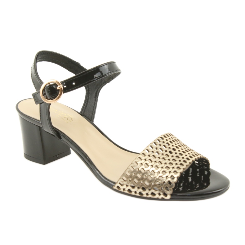 Espinto Svart / guld sandaler 1