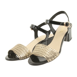 Espinto Svart / guld sandaler 3