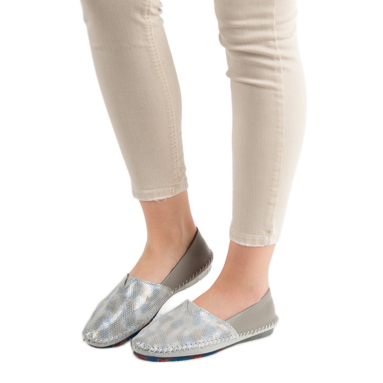 Goodin Slip-on skor i läder grå 1