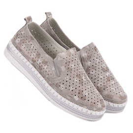 Goodin Beige läderslipons 2