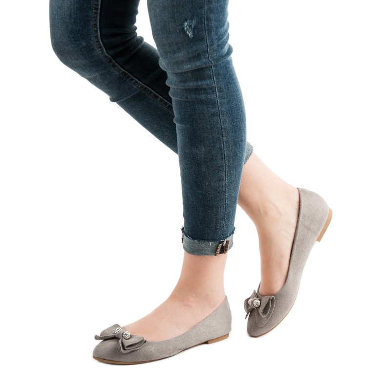 Super Mode Ballerina med rosett grå 1