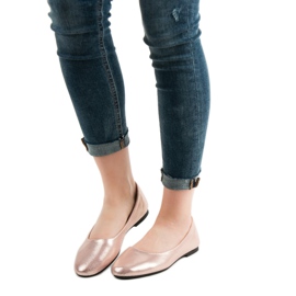 SHELOVET Rose Gold skimrande ballerinor rosa 1