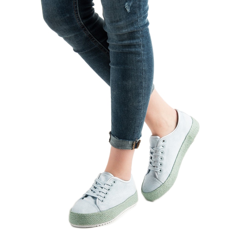 SHELOVET Espadrilles sneakers blå 1