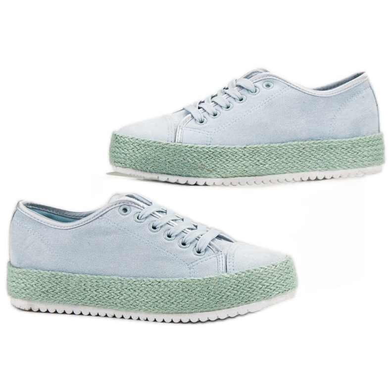 SHELOVET Espadrilles sneakers blå 2