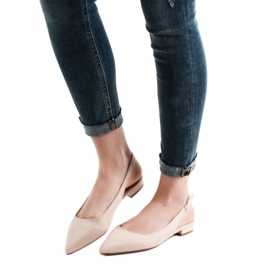 SHELOVET Trendiga ballerinor i mocka brun 2