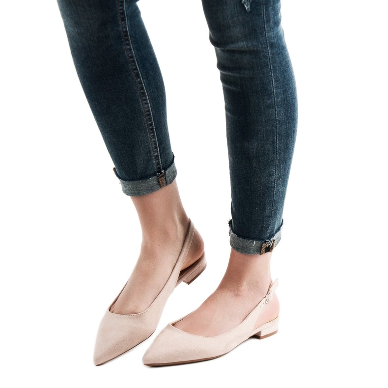 SHELOVET Trendiga ballerinor i mocka brun 2