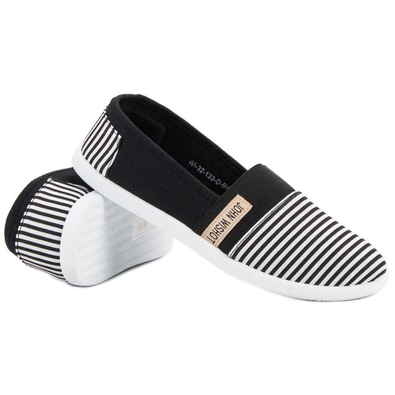 SHELOVET Randiga slipons svart 1