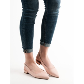 SHELOVET Trendiga ballerinor i mocka rosa 2
