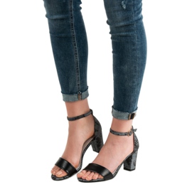 Goodin Snygga högklackade sandaler grå 1