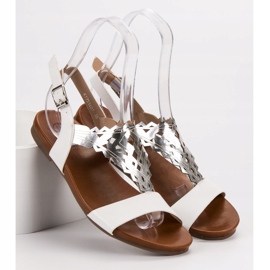 Kylie Snygga platta sandaler vit 1