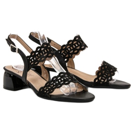 Kylie Snygga högklackade sandaler svart 2