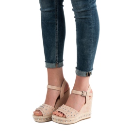 SHELOVET Sandaler med strass brun 2