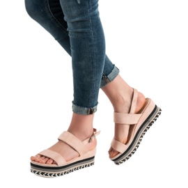 Primavera Boho Wedge Sandaler rosa 2