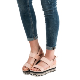 Primavera Boho Wedge Sandaler rosa 1
