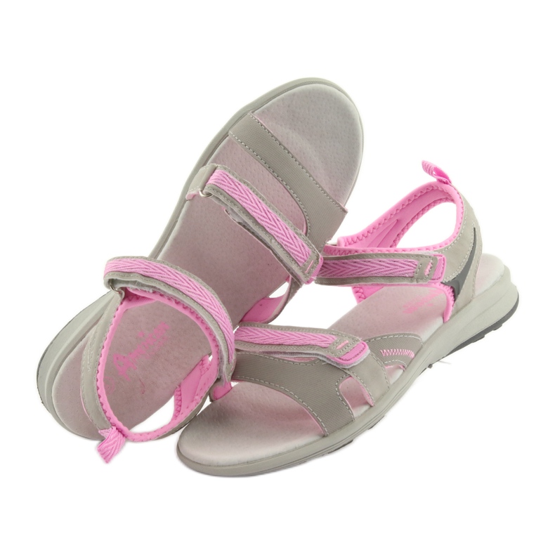American Club HL12 flickas sandaler grå rosa 4