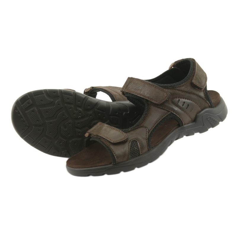 American Club Amerikanska lädersportalsandaler CY11 brun svart 4