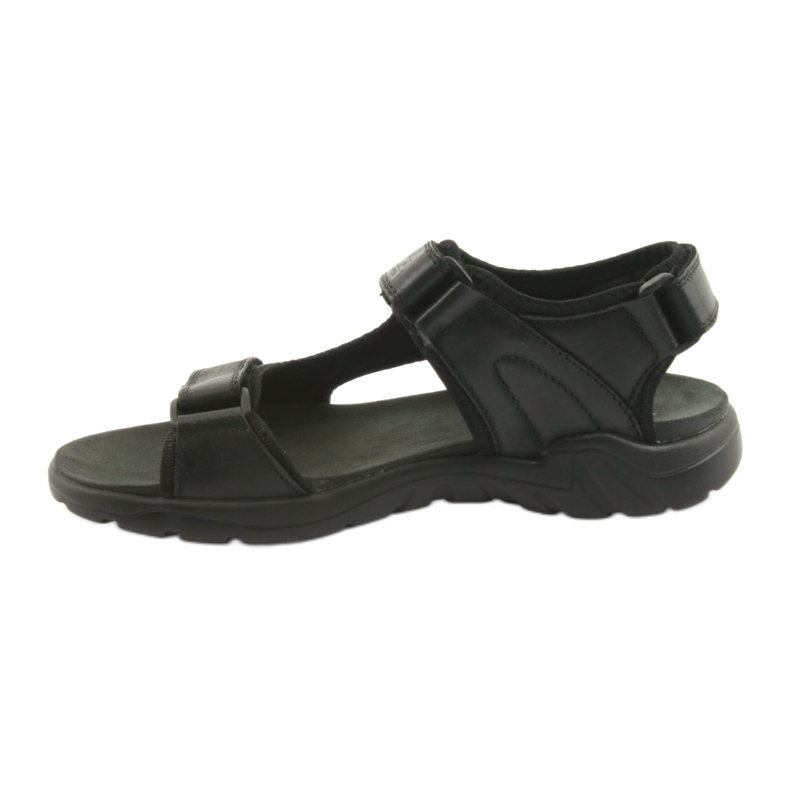 American Club Amerikanska svarta lädersportalsandaler CY11 2