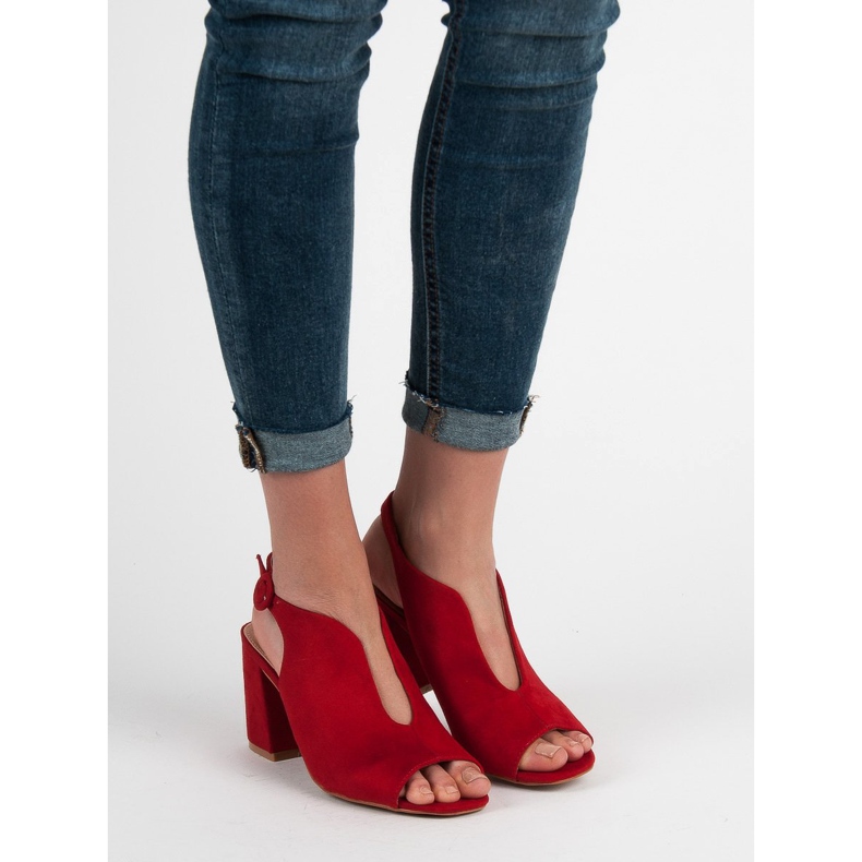 Milaya Snygga stängda sandaler röd 2