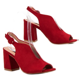 Milaya Snygga stängda sandaler röd 1