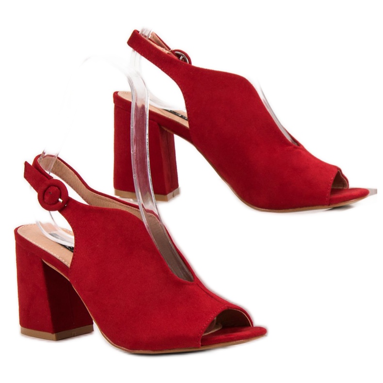 Milaya Snygga stängda sandaler röd 1