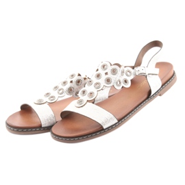 Sergio Leone Sandaler för kvinnor vit grå 3