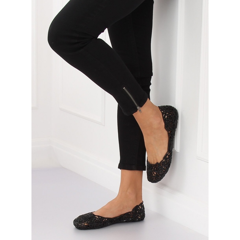 Svarta gummiballeriner QX-02 Svart 2