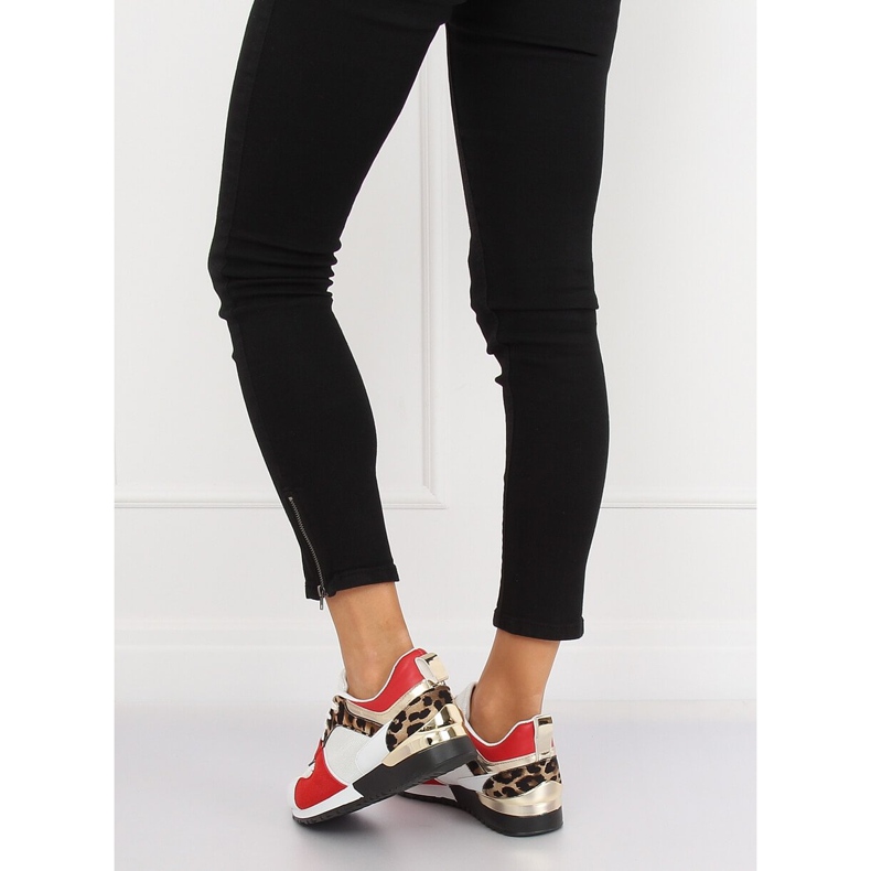 Vita sportskor B-01 VIT / LEOPARD svart brun mångfärgad 1
